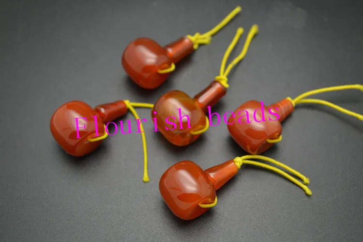 Красные Бусины из сердолика 3 отверстия Calabash Mala пагода Высокое качество 10 мм 16