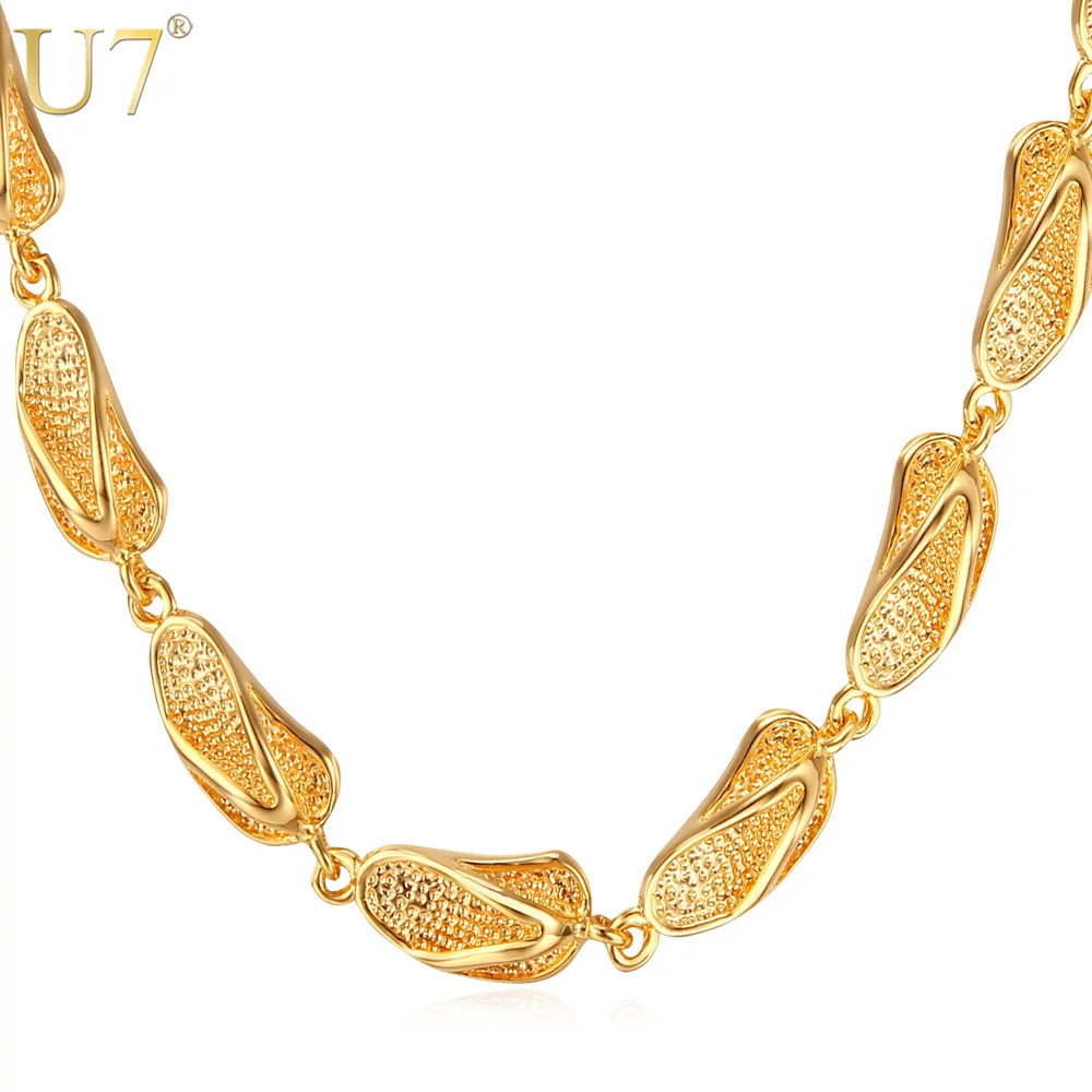 Женские вечерние ожерелья U7 подарочное ожерелье золотого цвета милые сандалии