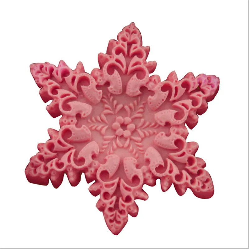 Snow Flake Форма Шоколадные конфеты Желе 3D силиконовые формы Мультфильм