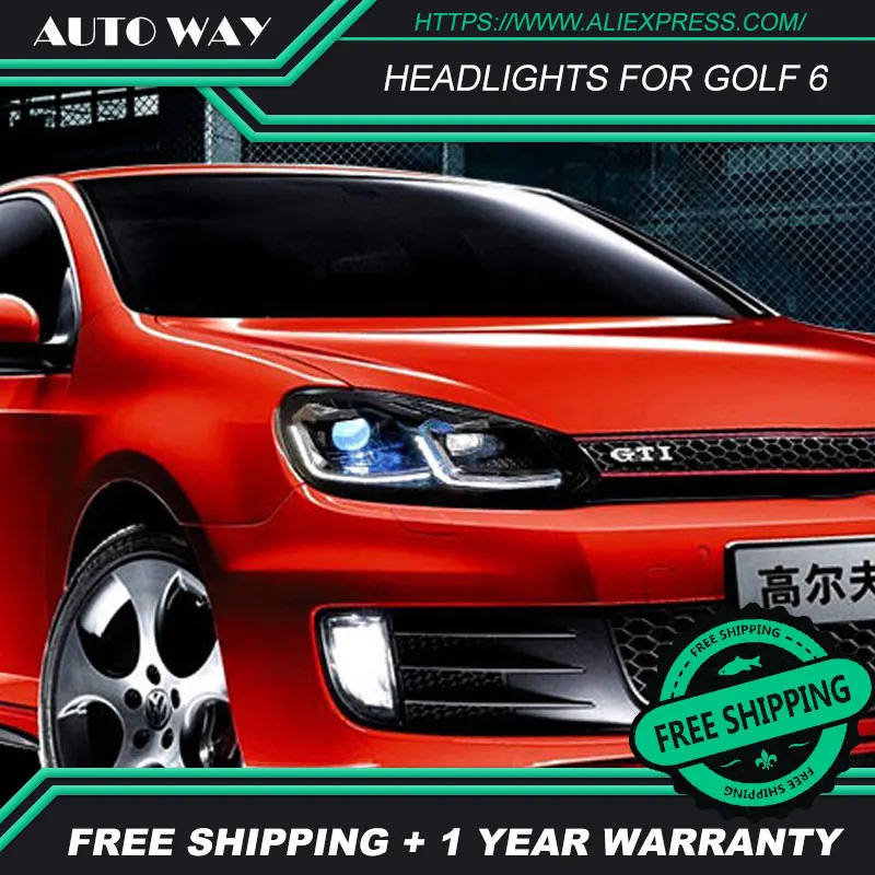 Стайлинг автомобиля для VW Golf 6 MK6 2009-2013 светодиодный головной фонарь биксеноновый
