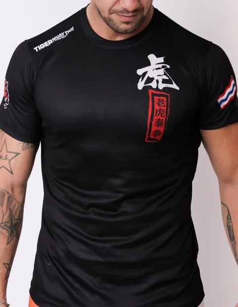 Мужская футболка с коротким рукавом Tiger MuayThai &quotHu&quot мягкие Tech fight