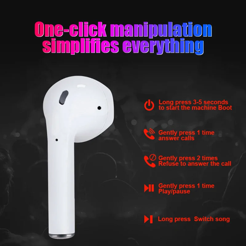 Беспроводные наушники MOUSEMI Bluetooth-наушники Hi-Fi для бега стереонаушники TWS i12