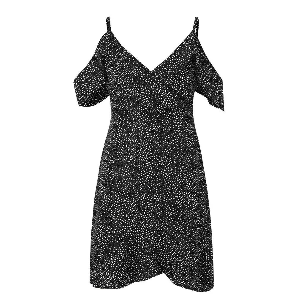 Женское платье на бретельках SAGACE богемное мини-платье с v-образным вырезом