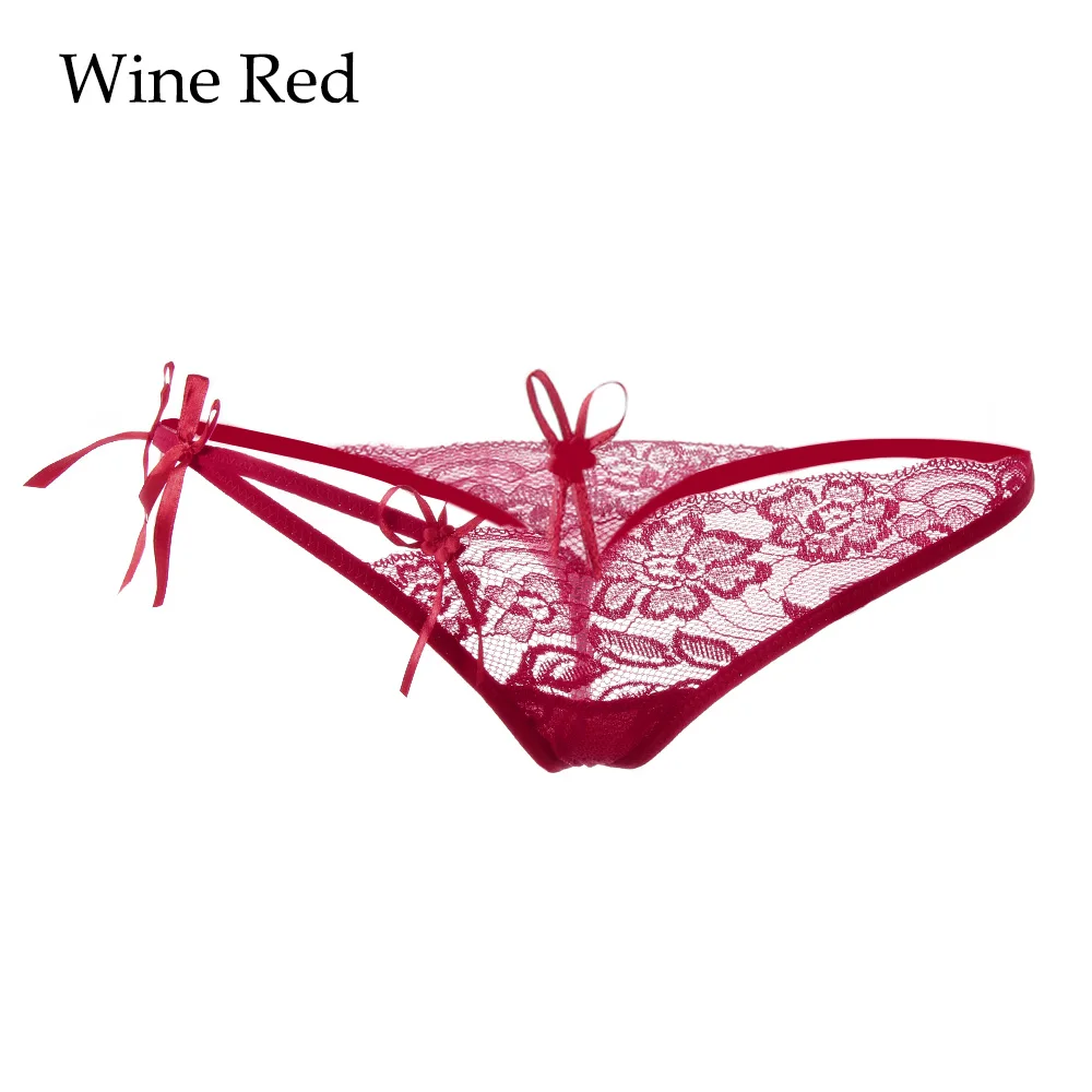 Wine Red 1 шт., сексуальные эротические кружевные трусики, стринги для женщин, сетчатые стринги, нижнее белье, трусы с низкой посадкой, женское нижнее белье, бандажные трусы с Т-образной спинкой - Цвет: Wine Red
