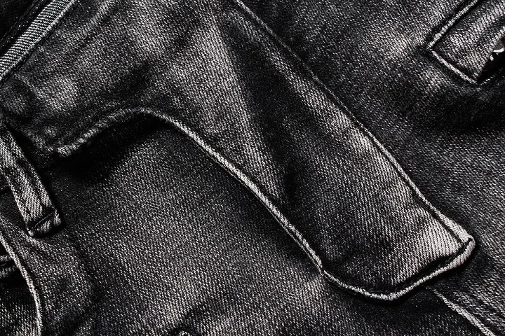 NWT BP Men's Stylish Fashion Stretch Slim Acid Black Washed Biker Jeans Size 28-38 (#1427) | Мужская одежда