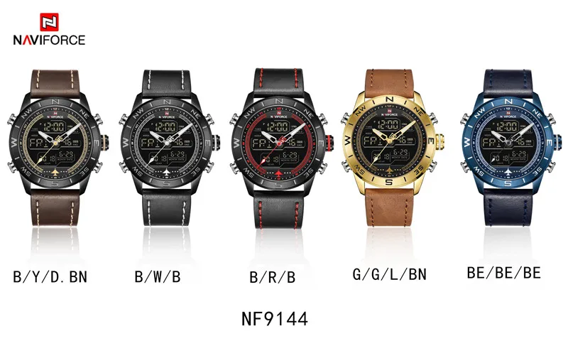 NAVIFORCE мужские часы Топ бренд роскошный спортивный хронограф цифровые из