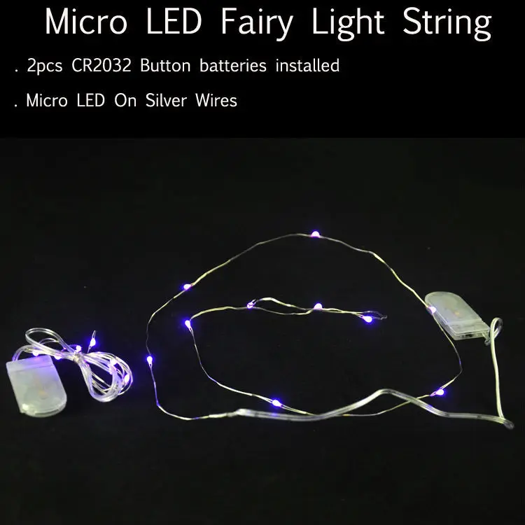 100pcs/lot CR2032 Button Battery Operated 2M 20LED Micro LED String Light Waterproof Led Fairy Strip For Party Wedding | Лампы и
