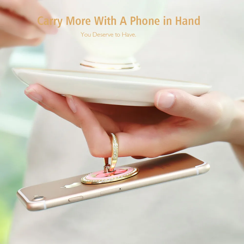 KISSCASE универсальный металлический держатель для телефона с поворотным кольцом на