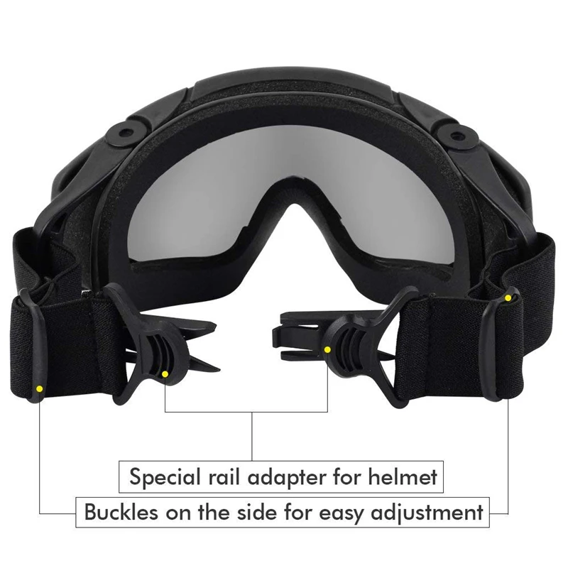 Тактические противотуманные очки для шлема с боковыми направляющими|Лыжные