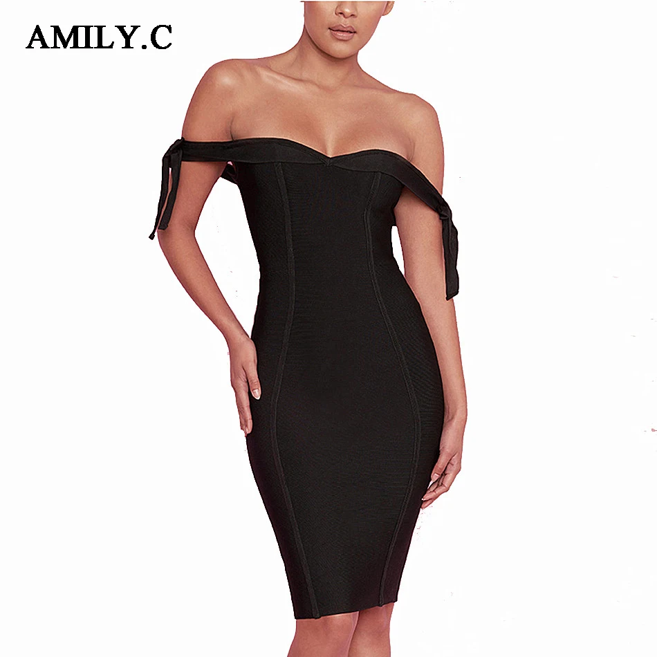 Женское вечернее платье Amily.c черное облегающее с вырезом лодочкой элегантные