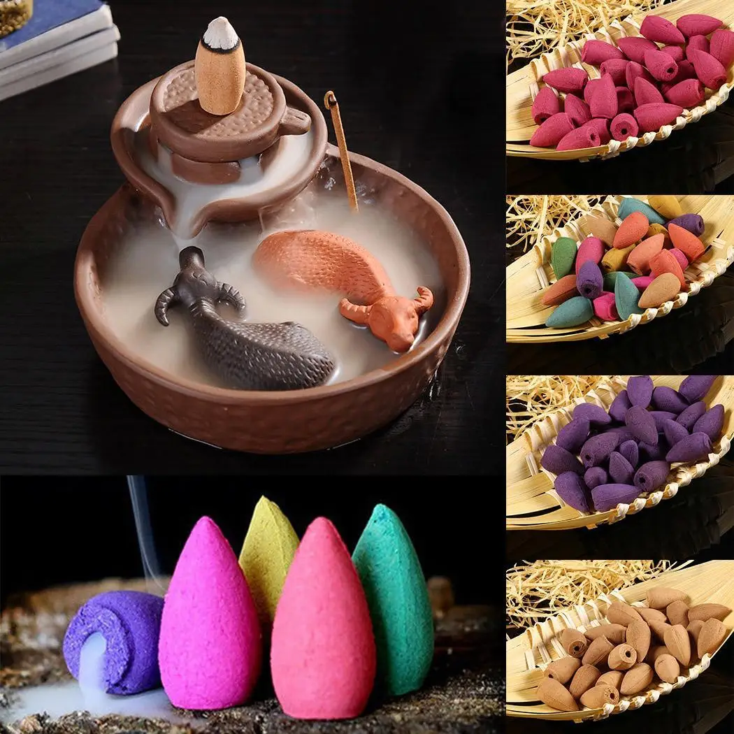 Sandalwood Mixed Incense Living Pack Rose Scents House Backflow 50pcs Home Room Tea Temple Cones etc Tower 50Pcs | Дом и сад