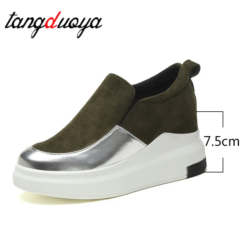 Женские туфли на платформе Повседневные Дышащие без застежки увеличивающие рост