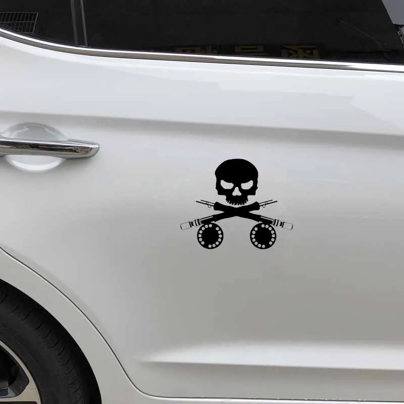 YJZT 15 9 см * 12 автомобильные наклейки для ловли нахлыстом удочки черепа приманки