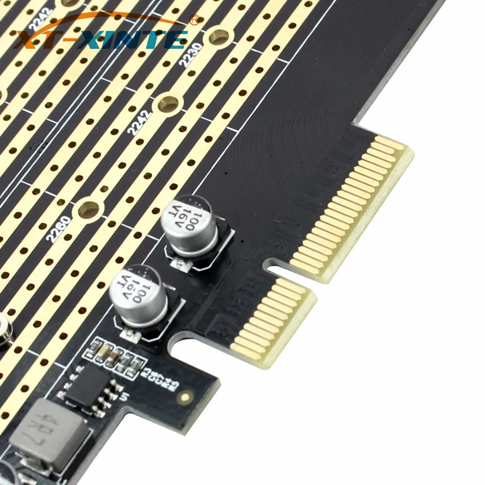 XT-XINTE SK7 M.2 for NVMe SSD NGFF to PCIE X4 Riser Card Adapter M Key B KEY Dual Interface card Support PCI Express3.0 | Компьютеры и