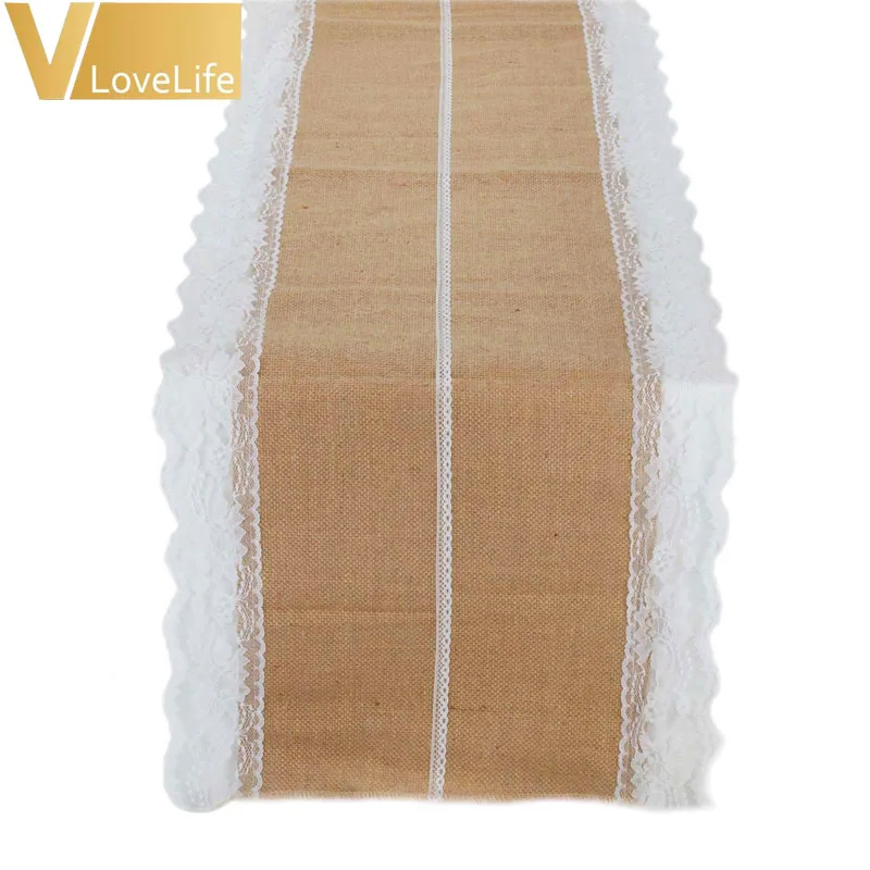 5 шт./лот Скатерть для свадьбы винтажная кружевная ткань из натурального джута