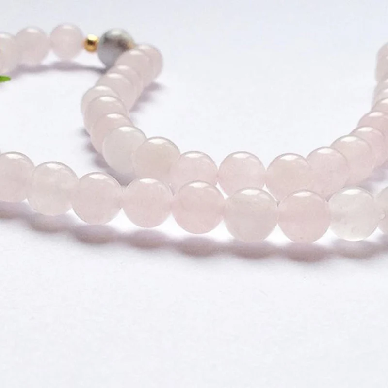 Розовые ювелирные изделия роза бусы Q uartz Mala ожерелье с подвеской Howlite в японском