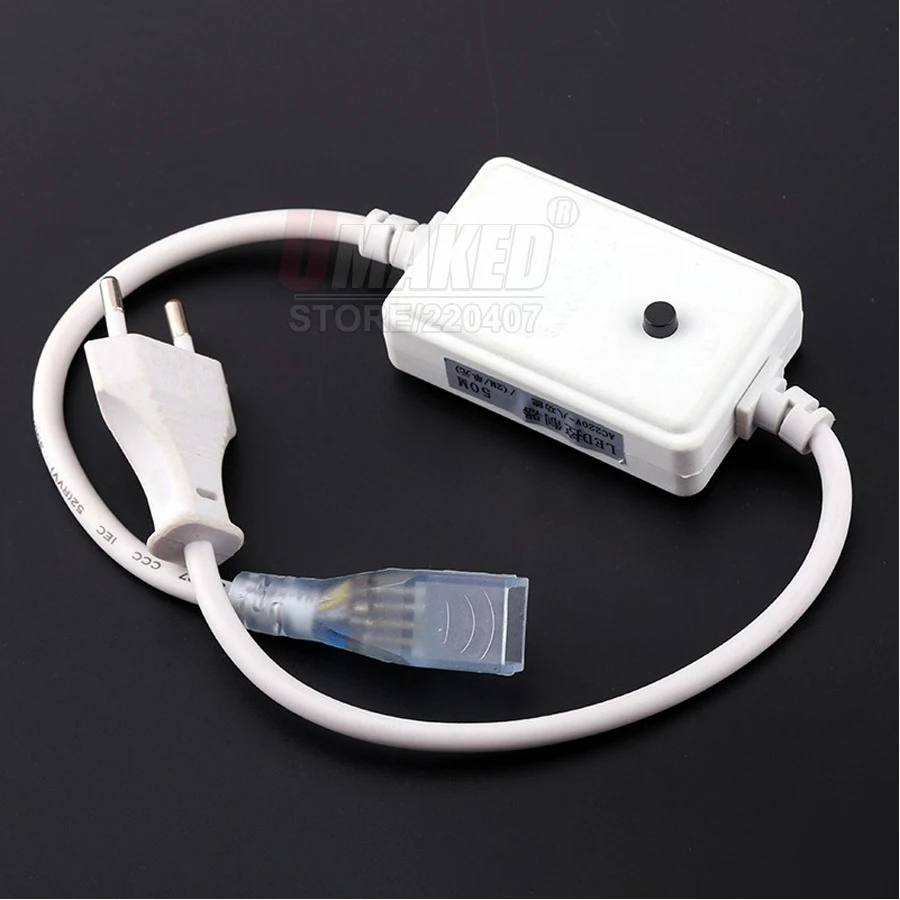 

1PC High Voltage AC110V AC220V SMD5050 RGB LED Strip Light Power Adapter Cord