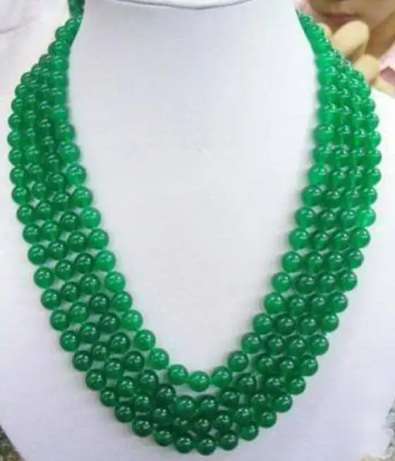 Beautiful 10 MM Green Round beads Necklace 100