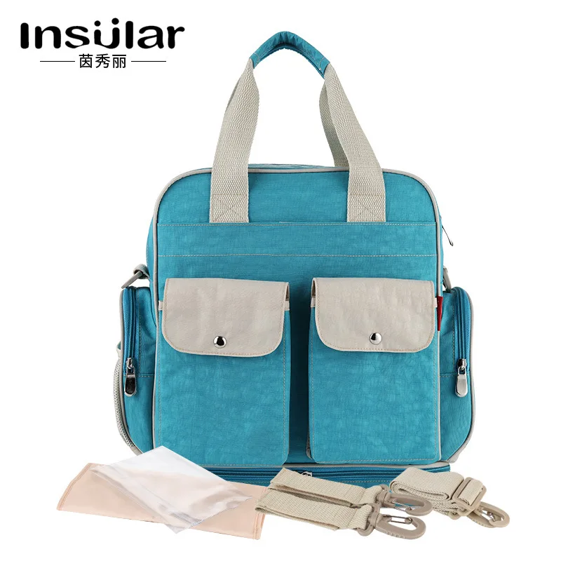 Insular Baby Nappy Bags Nylon Diaper Bag Large Capacity Mummy Stroller Pouch Backpack Multi-functional Nursing | Мать и ребенок