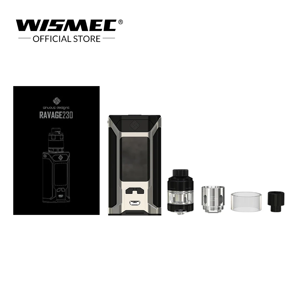 [США склад] Wismec извилистые RAVAGE230 с GNOME Evo танк 2 мл/4 мл опустошать 230 С шт. 18650 батарея