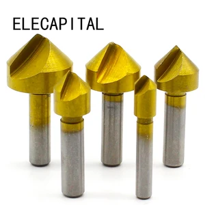 Титановый сверлильный станок, 5 шт., метрический сверлильный станок 6 мм-19 мм, Столярный сверло с одним лезвием, резак 90 градусов для снятия фаски