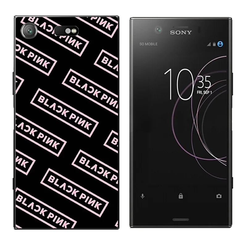 4.6' Cover for Sony Xperia XZ1 Compact Phone Cases Black Letters Printing Coque Z1 Soft Silicone TPU Shell |