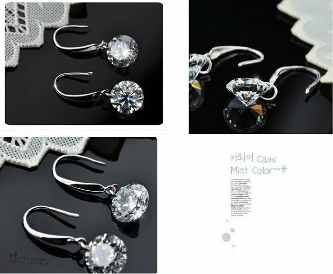 Женские серьги гвоздики из серебра 30% пробы с фианитом 8 мм|earrings jewelry|earrings giftearrings