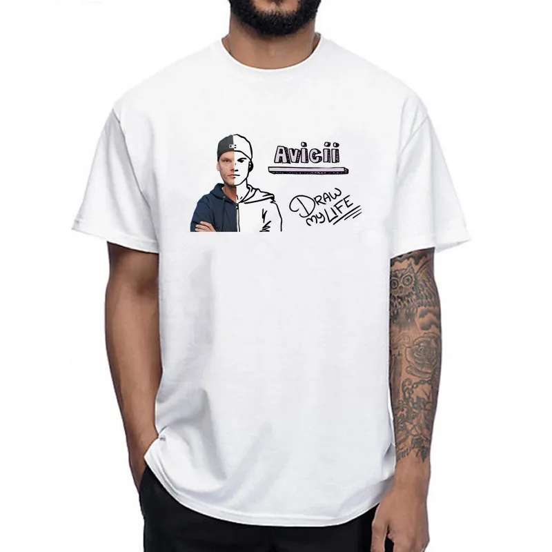 Новые моды Dj футболка Avicii Rip Avicii печати Человек футболка моды вентилятор Футболка летние шорты рукавами футболки для Menwomen