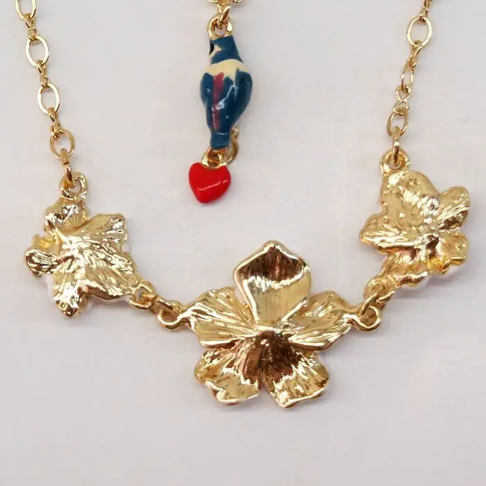 wholesale France Les Nereides Elegant Flowers Bird Necklace For Women 2015 Vintage Romantic Fashion Lady Party Jewelry | Украшения и