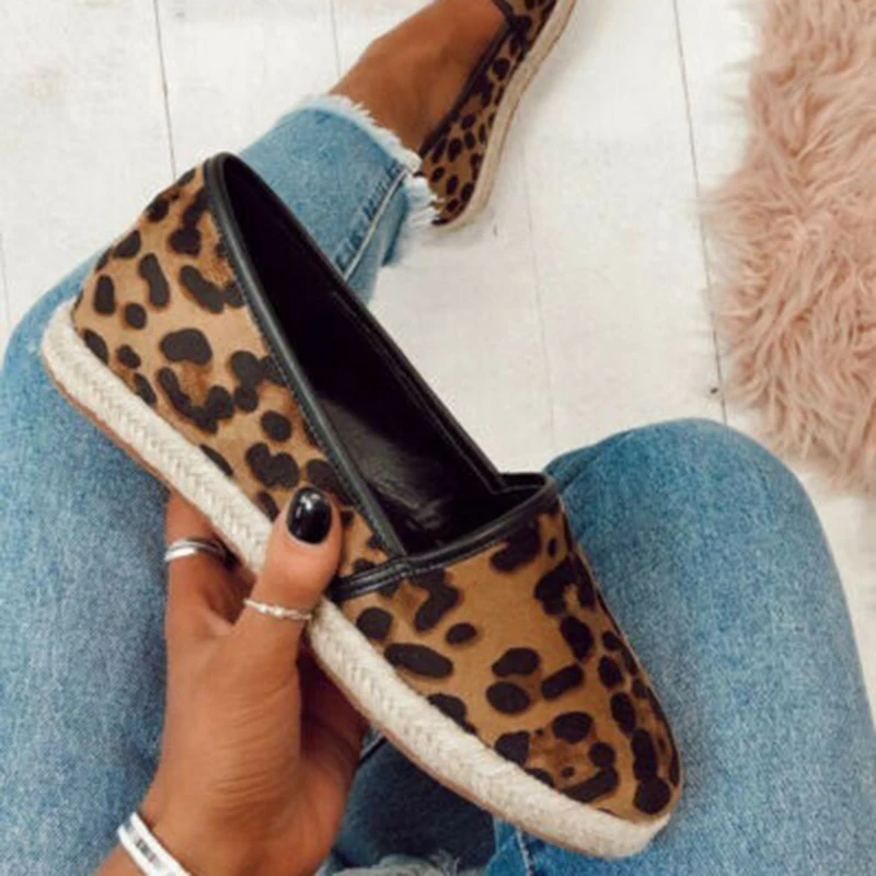 Женские туфли без шнуровки из пеньковой ткани на плоской подошве Espadrilles