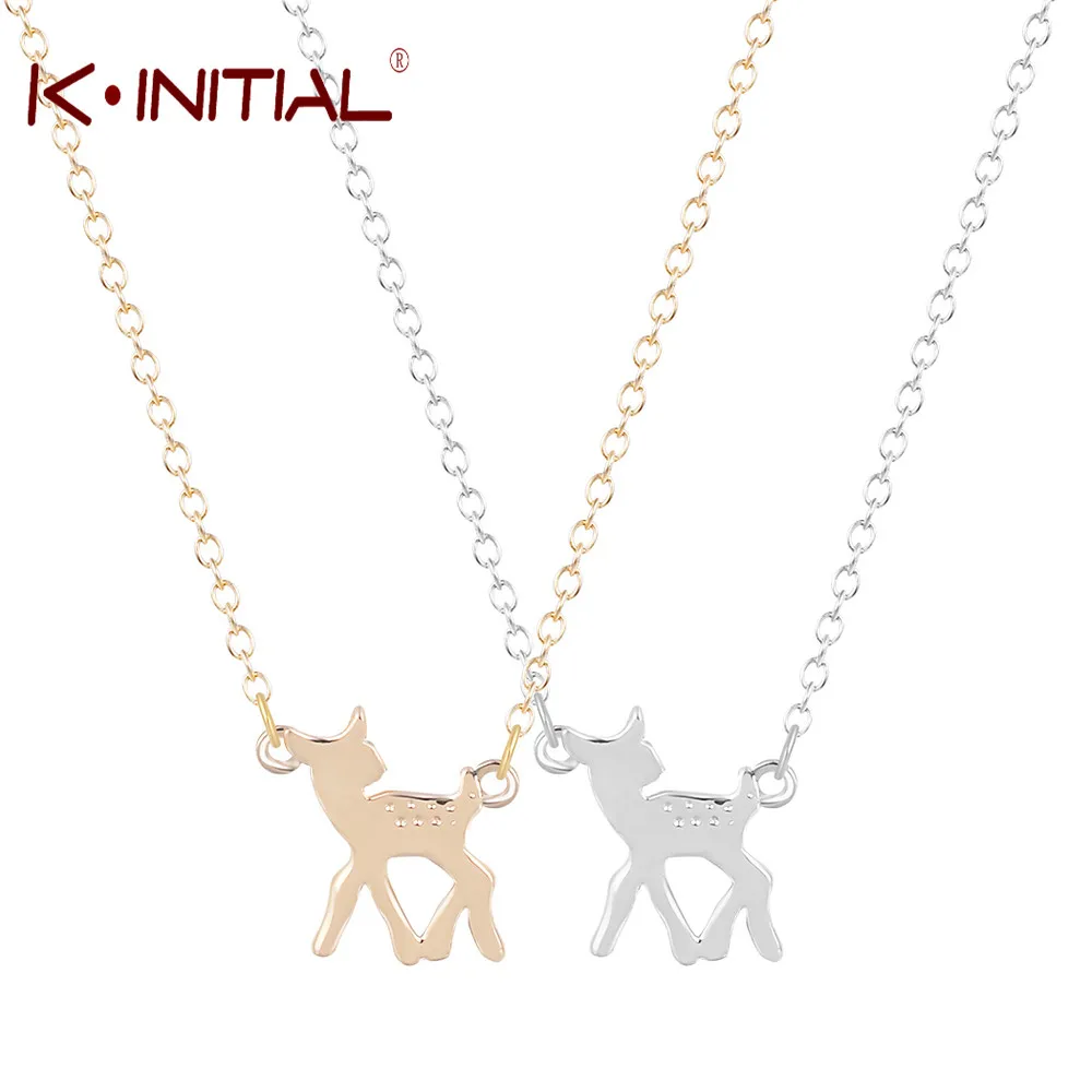 Kinitial 10 шт. Colar Bambi форма кулон ожерелье элегантные маленькие олени ожерелья с