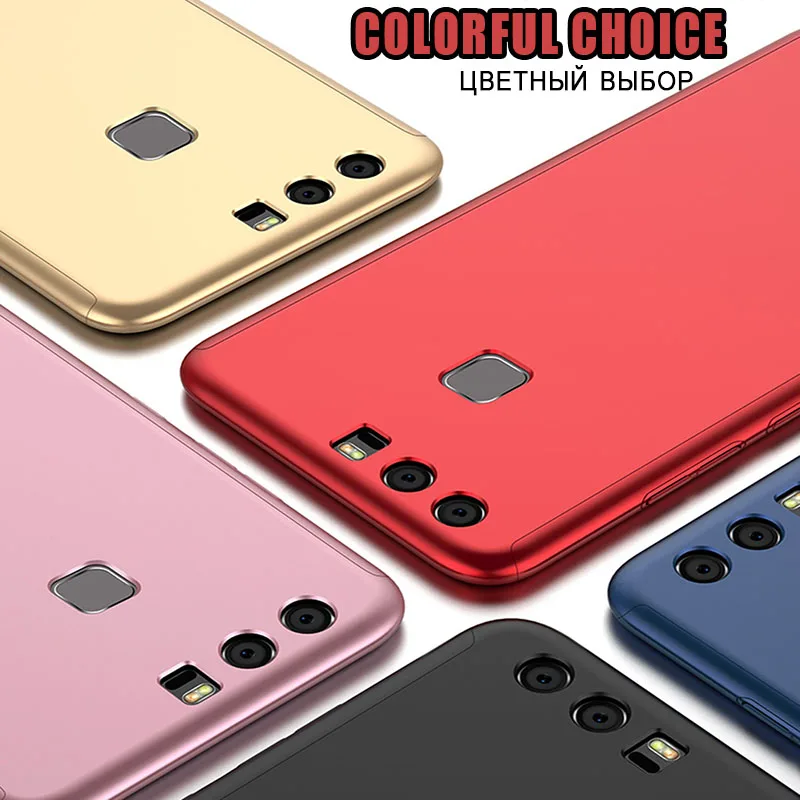 360 Degree Full Cover Cases For huawei P10 P9 LITE Shockproof Case Huawei PLUS honor 8 p8 lite 2017 Glass |