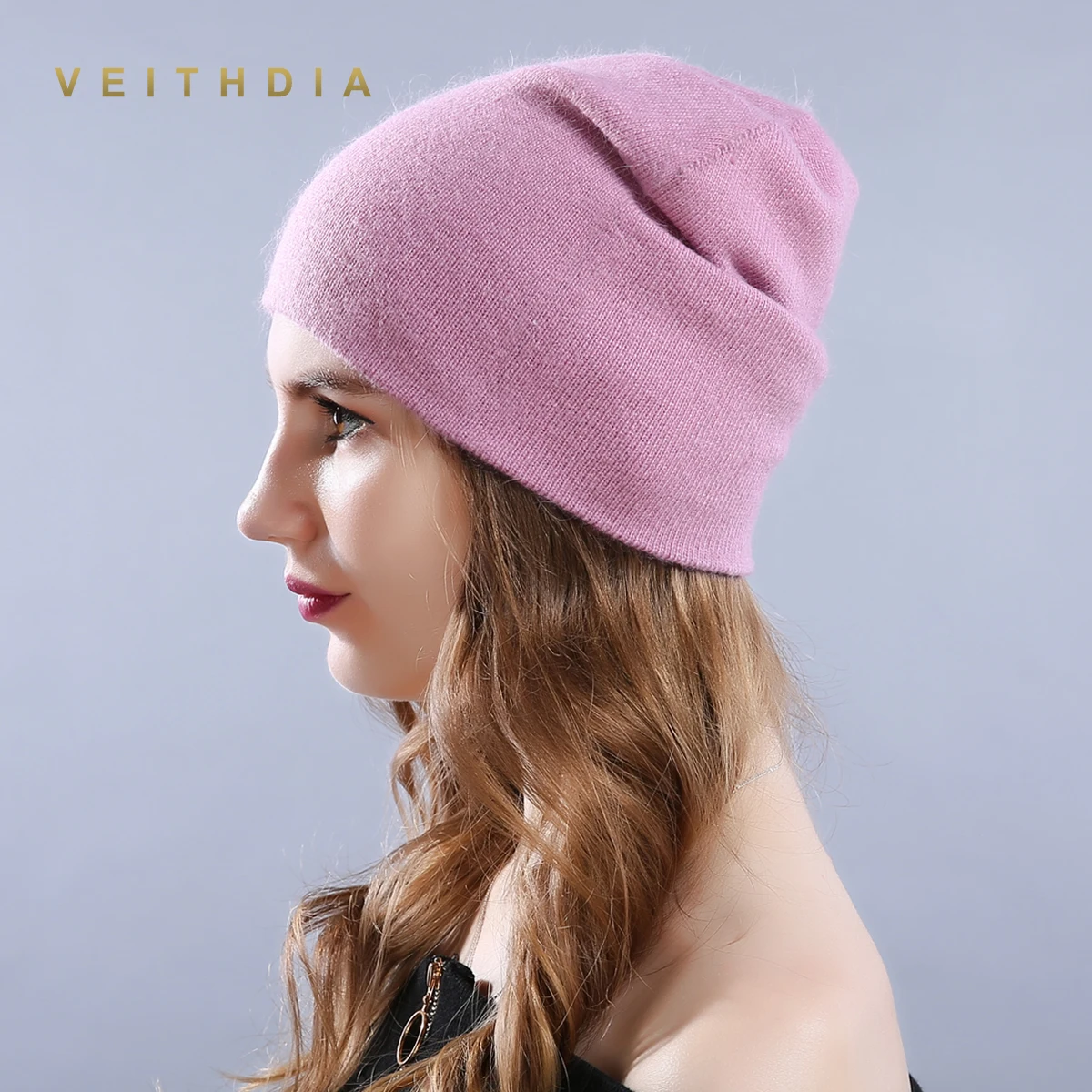 Женские шерстяные шапки VEITHDIA повседневные плотные однотонные вязаные для