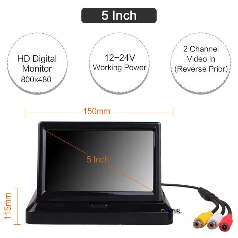 Новое поступление 5 дюймовый Складной СВЕТОДИОДНЫЙ монитор для приборной панели