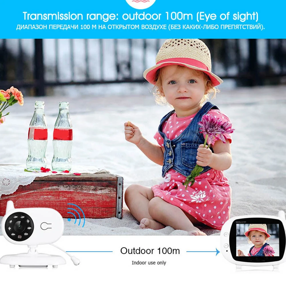 IMPORX, новинка, 3,5 дюймов, 2,4 ГГц, беспроводной цветной ЖК-дисплей, цифровой детский монитор, высокое разрешение, ночное видение, детская няня, камера безопасности