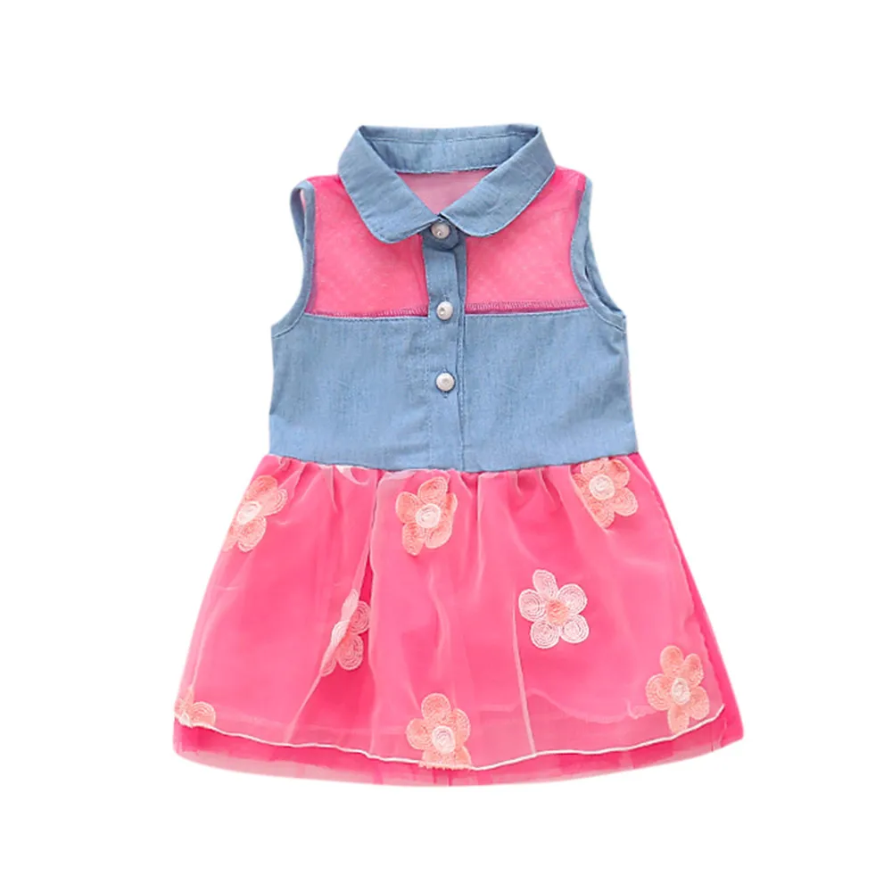 2019 модное милое джинсовое платье без рукавов с цветочным принтом и бантом для