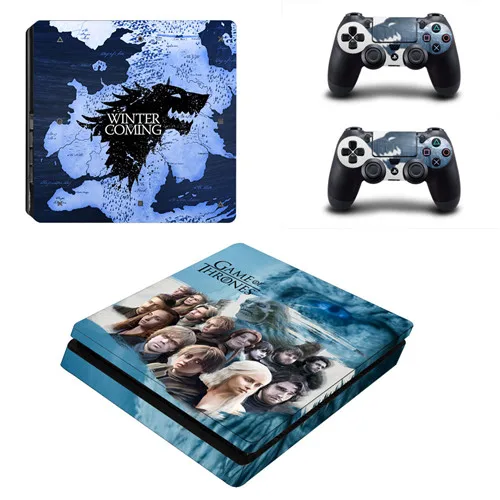 YSP4S-1456 Игра престолов скоро зима PS4 тонкая кожа Наклейка виниловая для Playstation 4 консоль и контроллер PS4 тонкая наклейка s - Цвет: YSP4S-1456