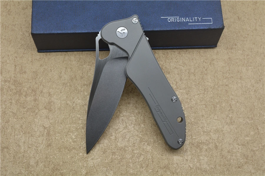 Maker3 дизайн листать складные ножи подшипник S35VN лезвие TC4 titanium ручка на открытом воздухе кемпинга Многоцелевой Охотничий EDC