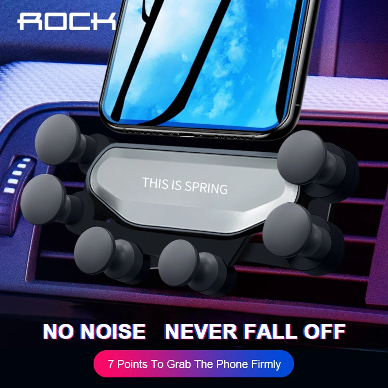 Rock Innovation, автомобильный держатель для телефона с гравитацией, для Iphone, смартфона, крепление на вентиляционное отверстие, автомобильные держатели для samsung, Xiaomi, подставка для мобильного телефона