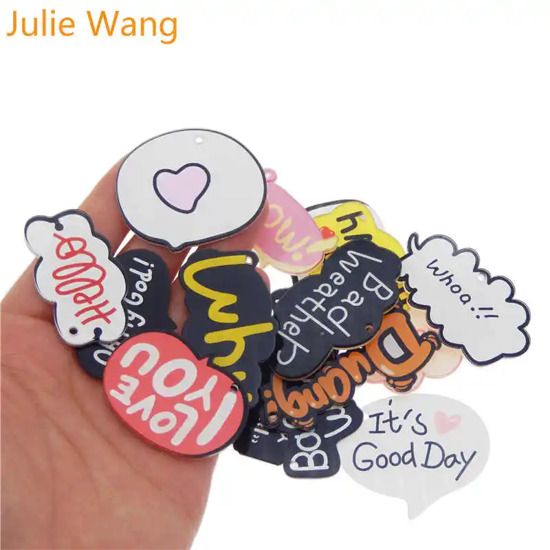 Джули Ван 4 шт. акриловые поздравления шармы в виде букв граффити Подвески