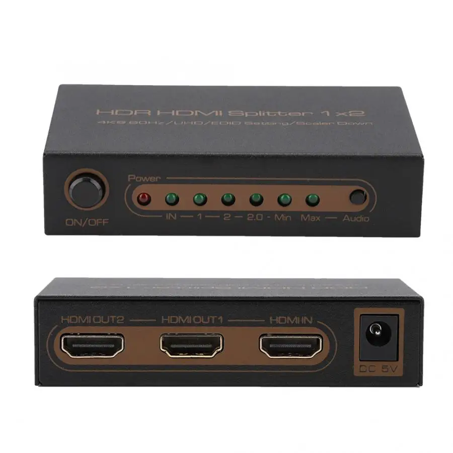 HDMI 2 0 1x2 сплиттер переключатель 1 в выход 4K 1080P 3D порта US вилка 100-240 дистанционного