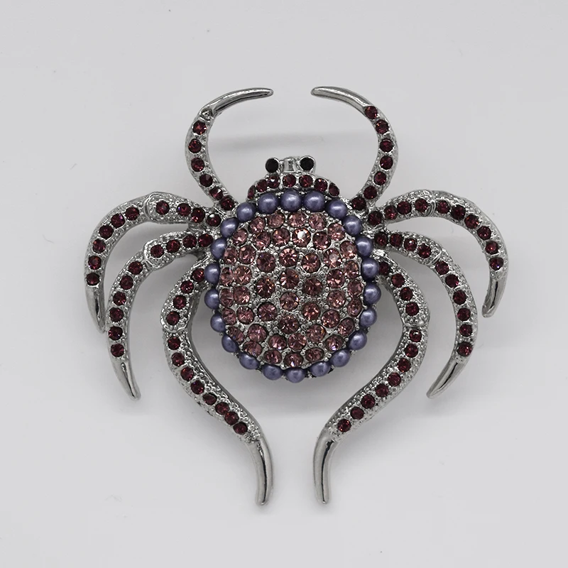

Fashion Brooch Purple Rhinestone Spider brooches C291 D
