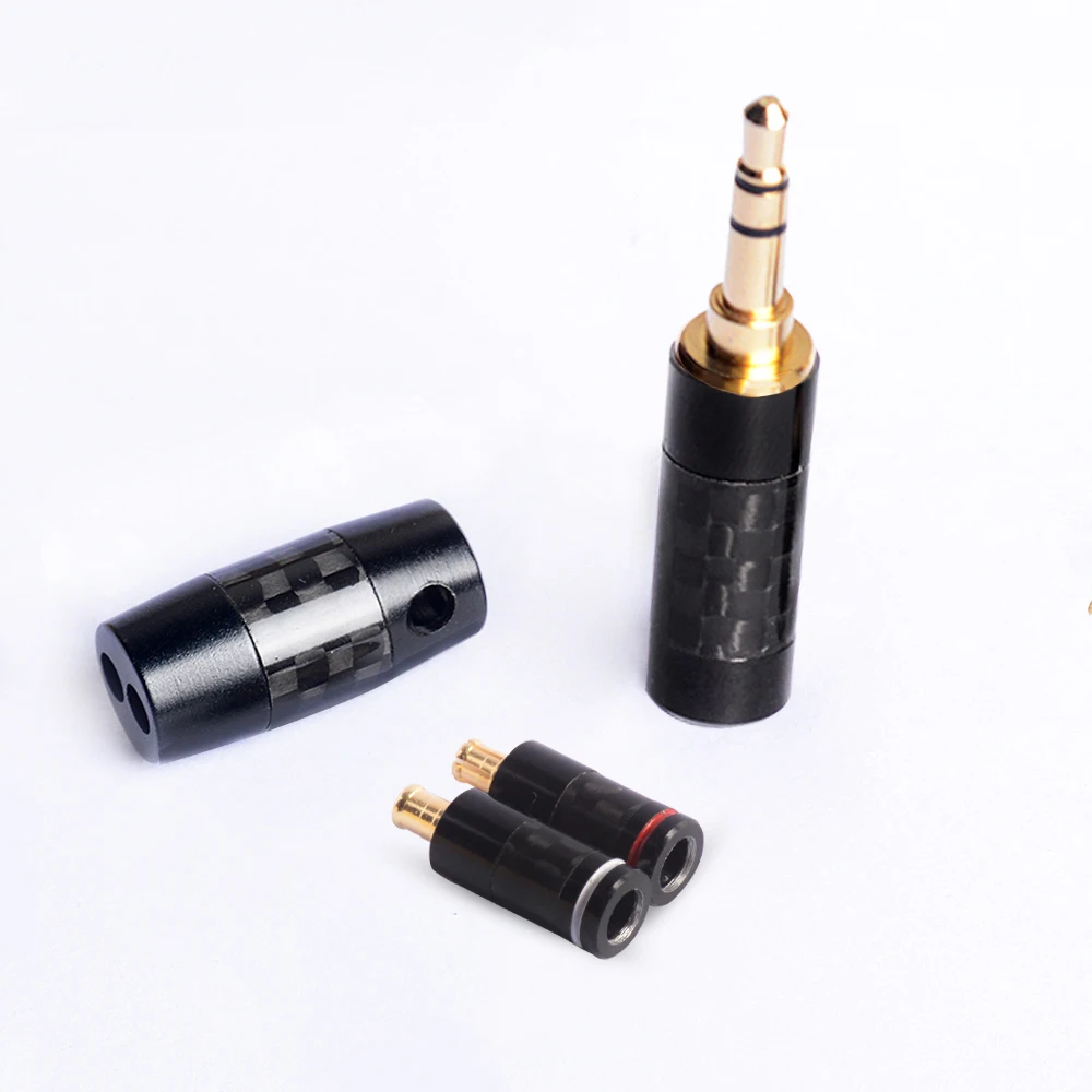 OKCSC 2PIN MMCX A2DC Интерфейс 3,5 мм разъем 2,5 мм/4,4 мм сбалансированный DIY HiFi кабель для наушников набор аксессуаров из углеродного волокна сплиттер слайд
