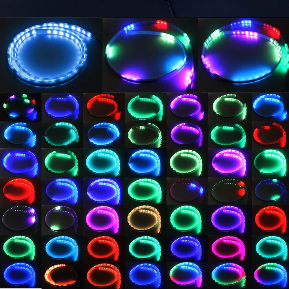 UGOOCA 120 см/150 см RGB красочные течет светодиодный багажник лента для автомобильного