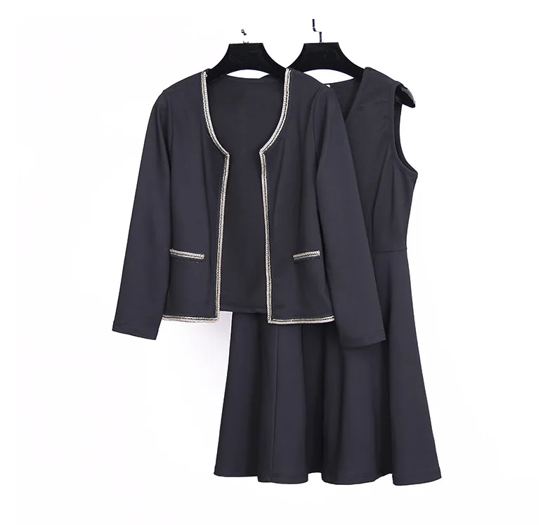 Женский Плюс Размер Dress платье костюмы из двух частей OL + блейзеры Весна до колена