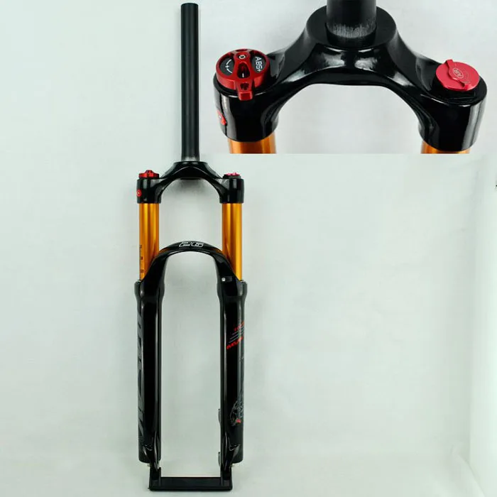 27.5HL Gloss Black MTB велосипедная воздушная вилка 26 27,5 29er, подвеска для горного велосипеда, устойчивость воздуха, демпфирование масла, газа, масла, вилка, линия дистанционного управления велосипедным усилителем - Цвет: 27.5HL Gloss Black