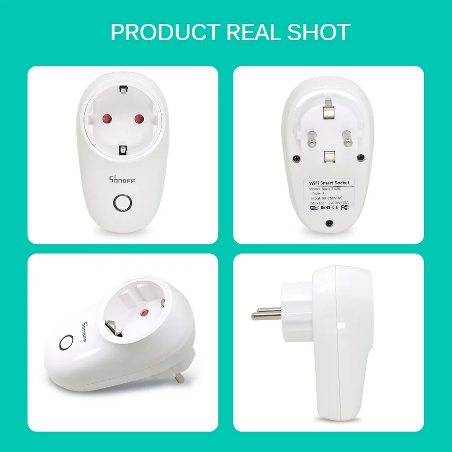 SONOFF S26 EU/AU/US/UK/CN wifi умная розетка домашняя Автоматизация переключатель работает с amazon alexa google Home - Комплект: EU-F Plug