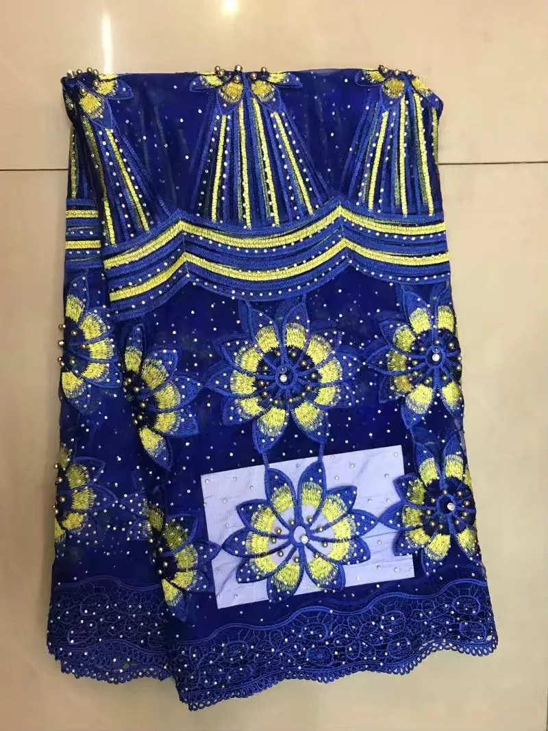 (5 yards/lot)Z1123-1 gut aussehende Franzosisch spitze stoff mit steine perle qualitat afrikanische tull fur party-kleid! | Дом и сад