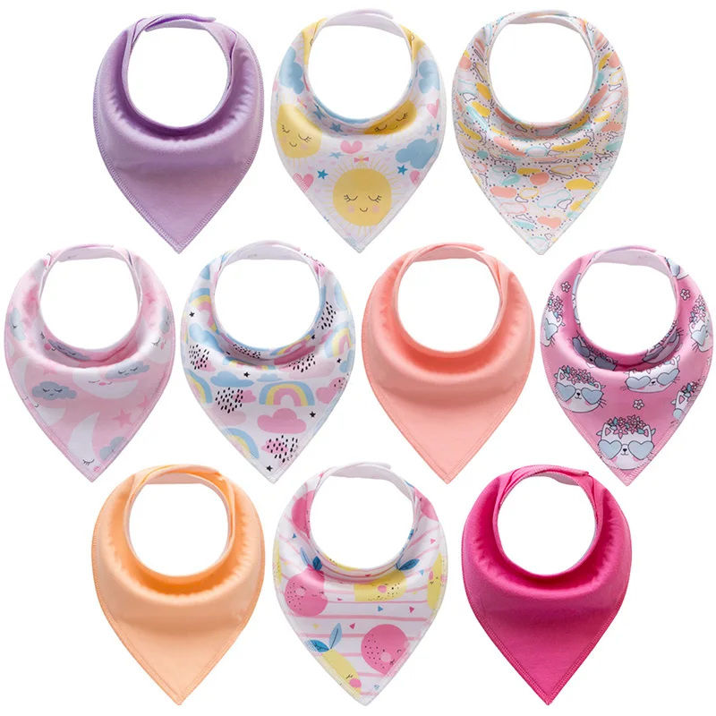 4pcs/lot Baby Bibs Bandana Cotton Waterproof Children Dribble Newborn Triangle Slabber Absorbent Cloth Feeding Burp | Детская одежда и