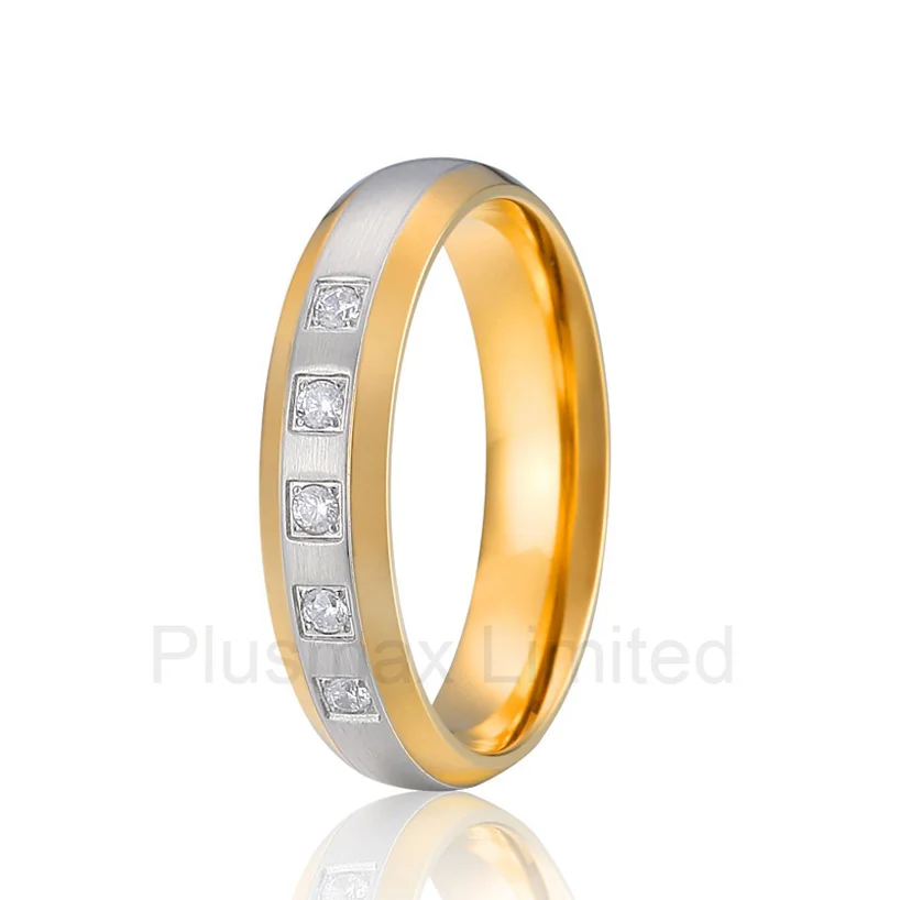 Anel superb value and service titanium steel jewelry factory gold color promise wedding rings for women | Украшения и аксессуары